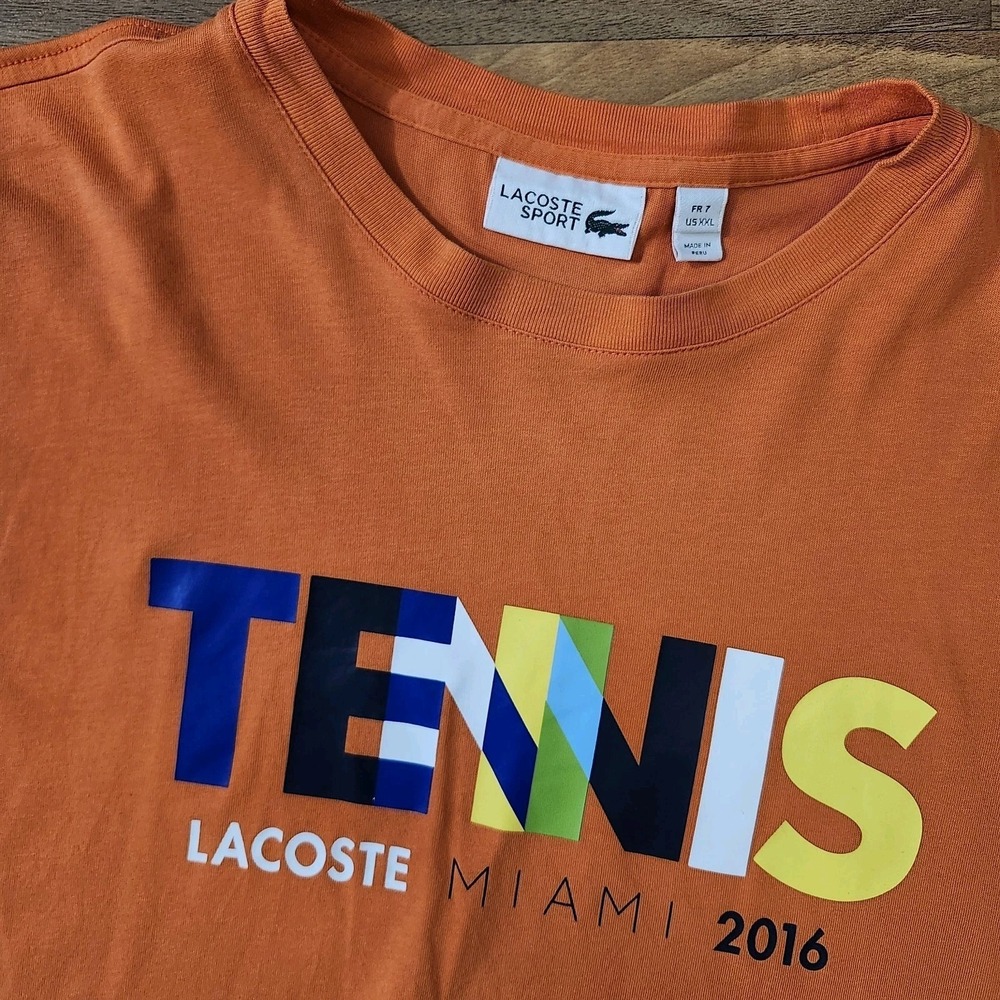 Lacoste Miami Tennis Open 2016 Graphic Tee Shirt Short Sleeve Size XXL
